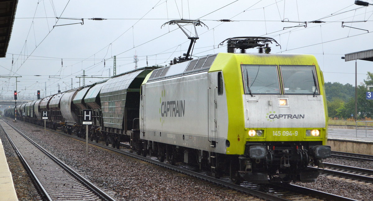 ITL - Eisenbahngesellschaft mbH, Dresden [D] mit  145 094-9  [NVR-Nummer: 91 80 6145 094-9 D-ITL] und Getreidezug am 15.07.20 Bf. Flughafen Berlin Schönefeld.