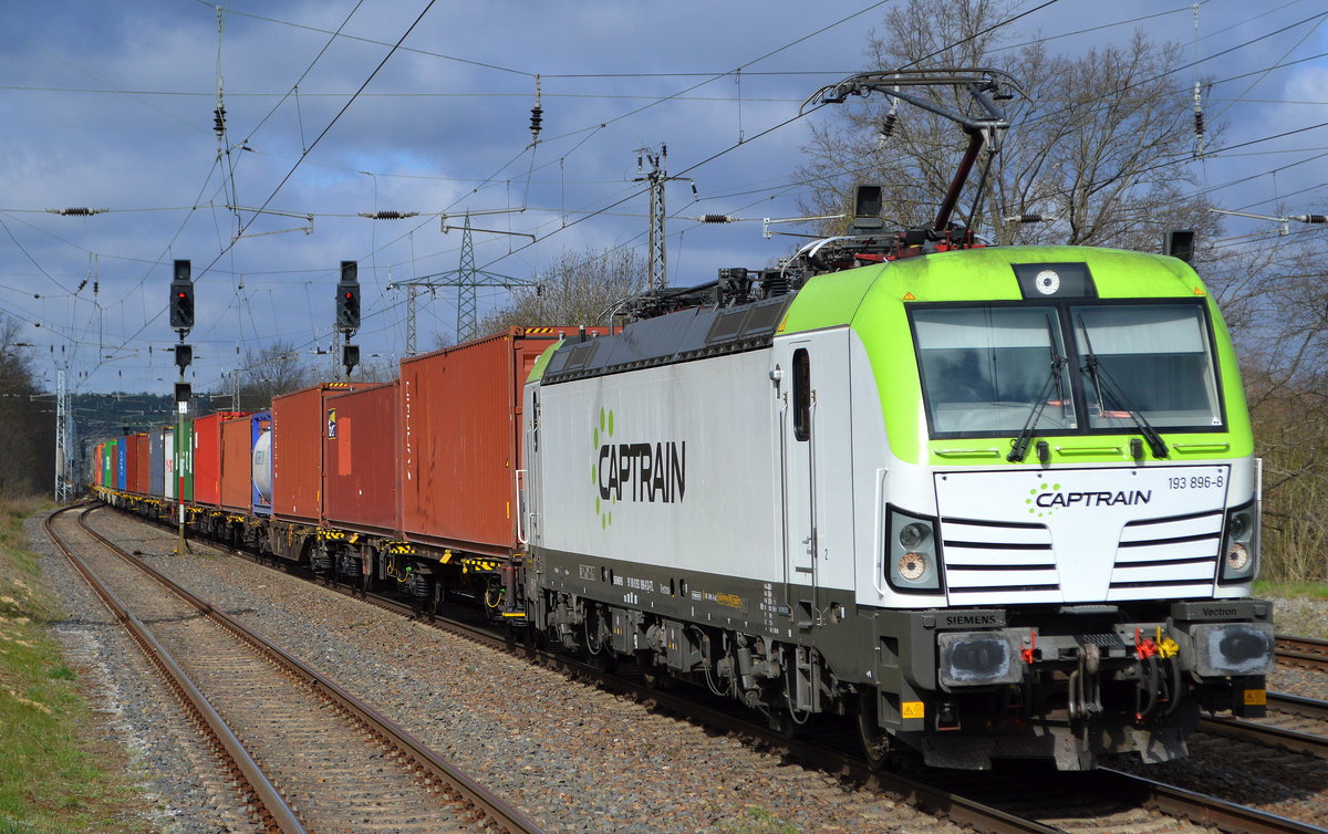 ITL - Eisenbahngesellschaft mbH, Dresden [D] mit  193 896-8  [NVR-Nummer: 91 80 6193 896-8 D-ITL] und Containerzug am 13.04.21 Bf. Saarmund.
