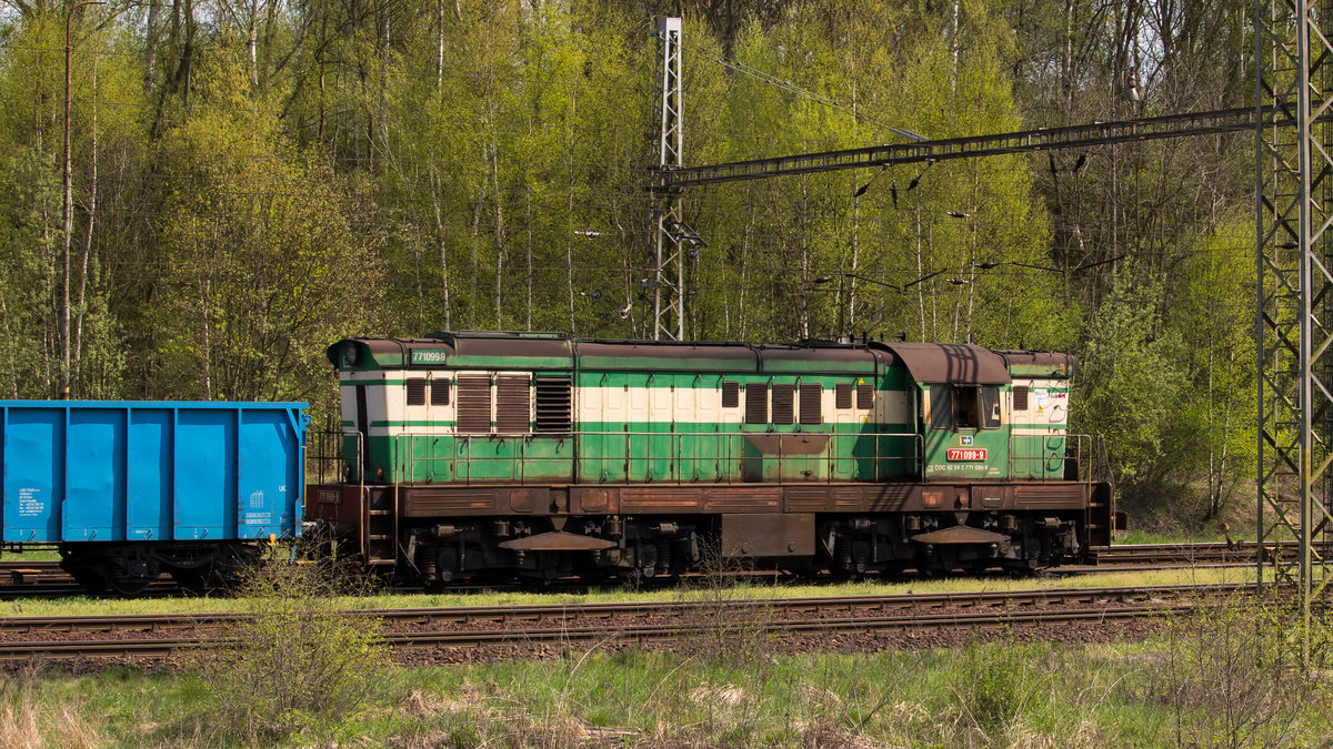 Ja, es gibt sie noch! CD 771 099-9 am 21. April 2018 in Cheb. Die Lok kam zur Aushilfe nach Cheb. Gerne öfters! 