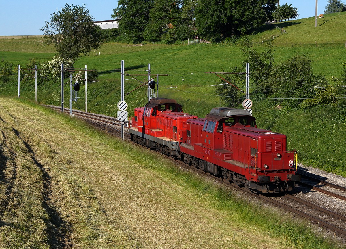 JAHRESRUECKBLICK 2013 VON WALTER RUETSCH.
MONAT JUNI: Bm 6/6 18509 und Bm 6/6 18503 bei Niederbipp am 6. JUNI 2013.