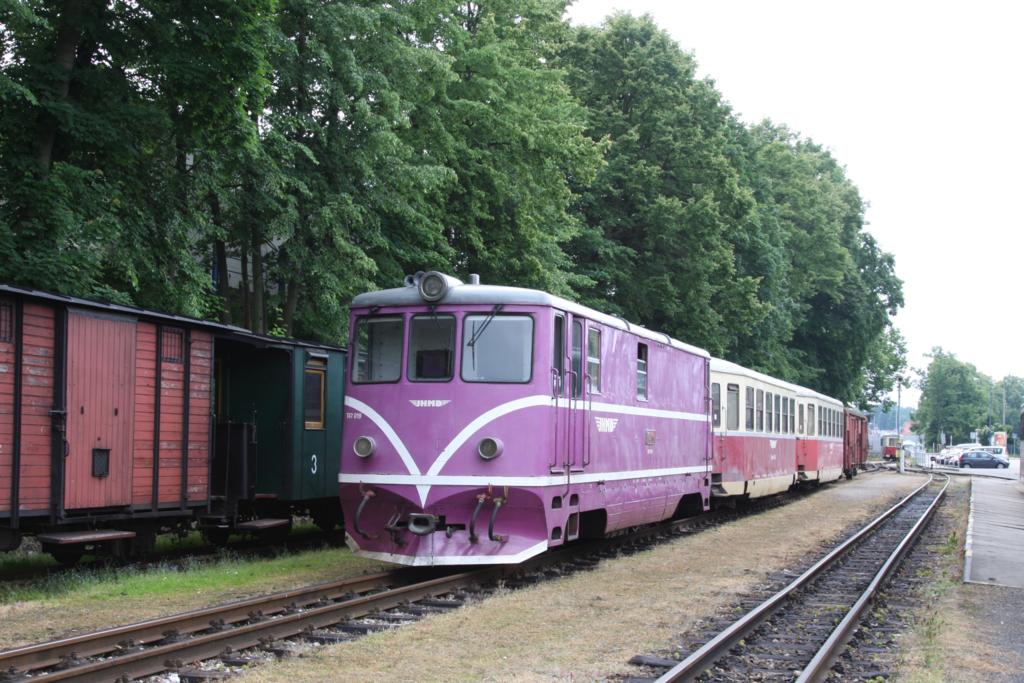 Jindrichuv Hradec am 13.06.2016: TU 47019 wartet vor dem Personenzug nach Nova Bystrice.