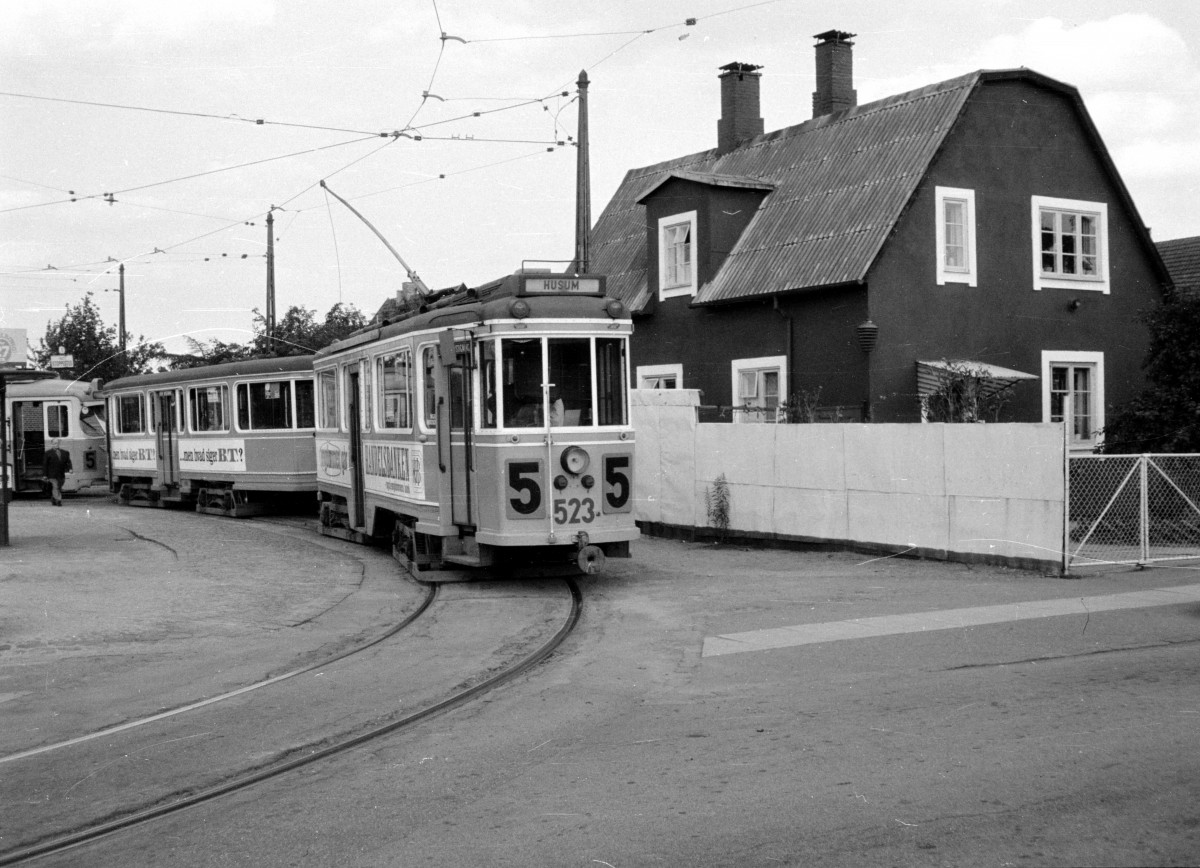 København / Kopenhagen KS SL 5 (Tw 523) Formosavej im Juli 1967. - Scan von einem Schwarzweissnegativ (Kamera: Konica EE-Matic).