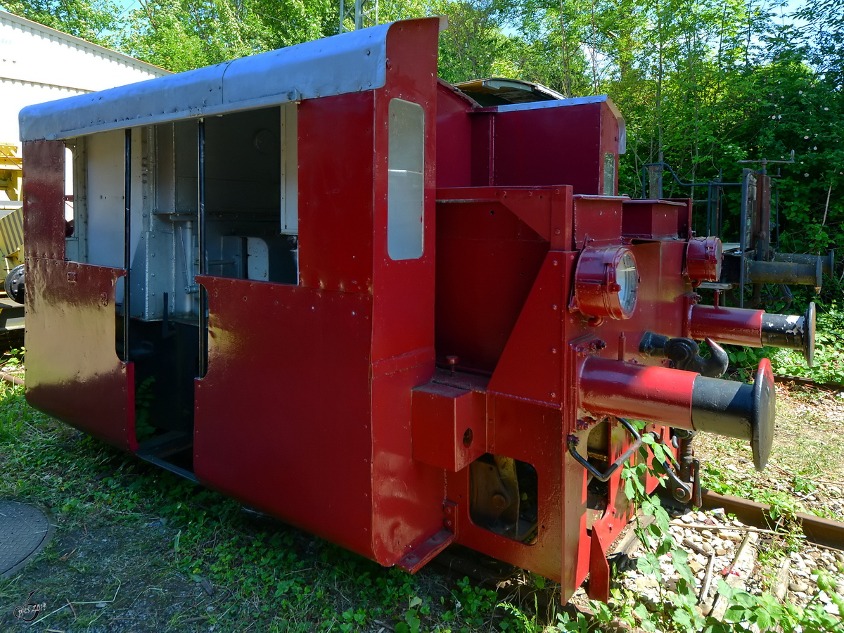 Ka 4015, eine bei AEG gebaute Akkuspeicherlok aus dem Jahr 1930 ist im Bayerischen Eisenbahnmuseum Nördlingen ausgestellt. (Juni 2019)