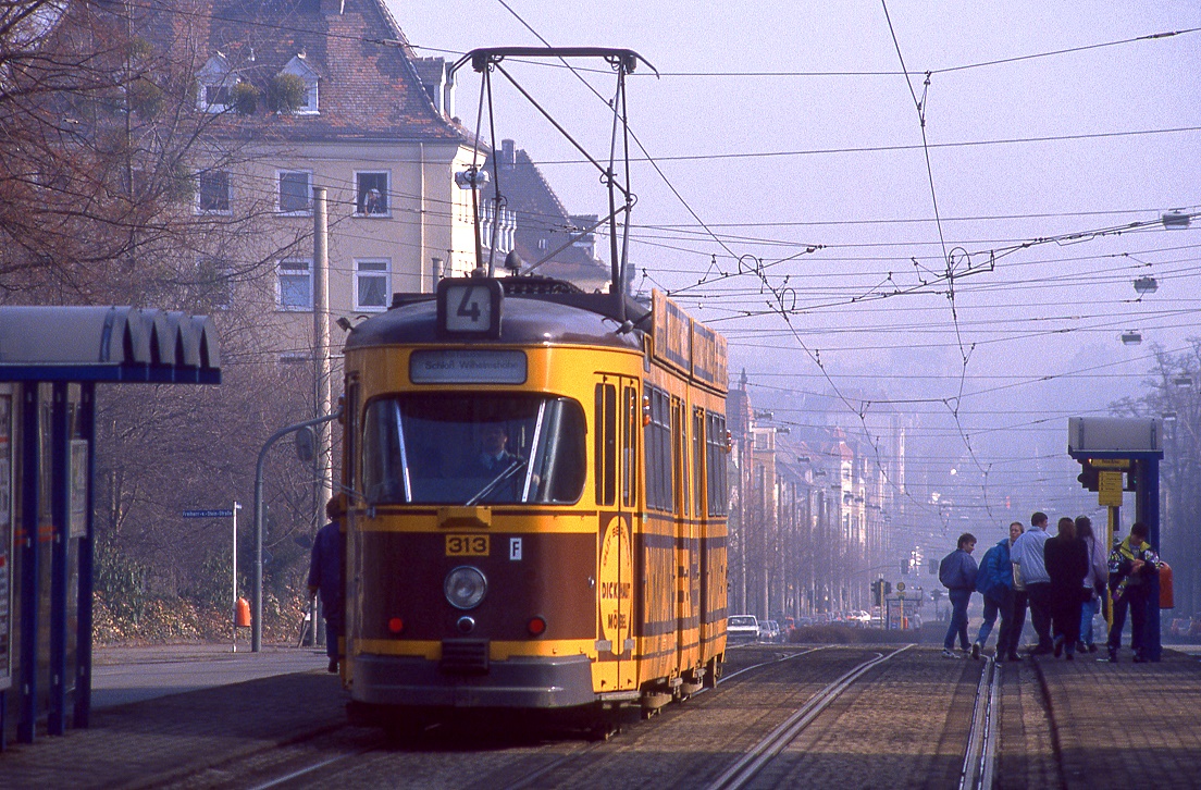 Kassel 313, Wilhelmshöher Allee, 26.02.1991.