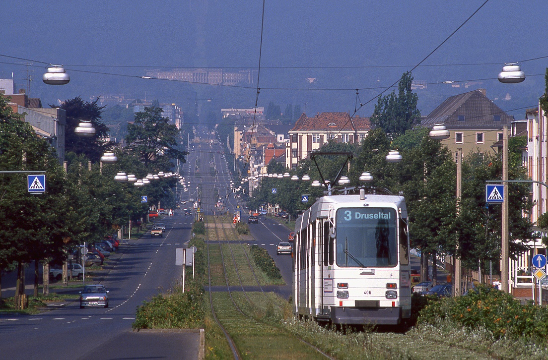 Kassel 406, Wilhelmshöher Allee, 07.08.1988.