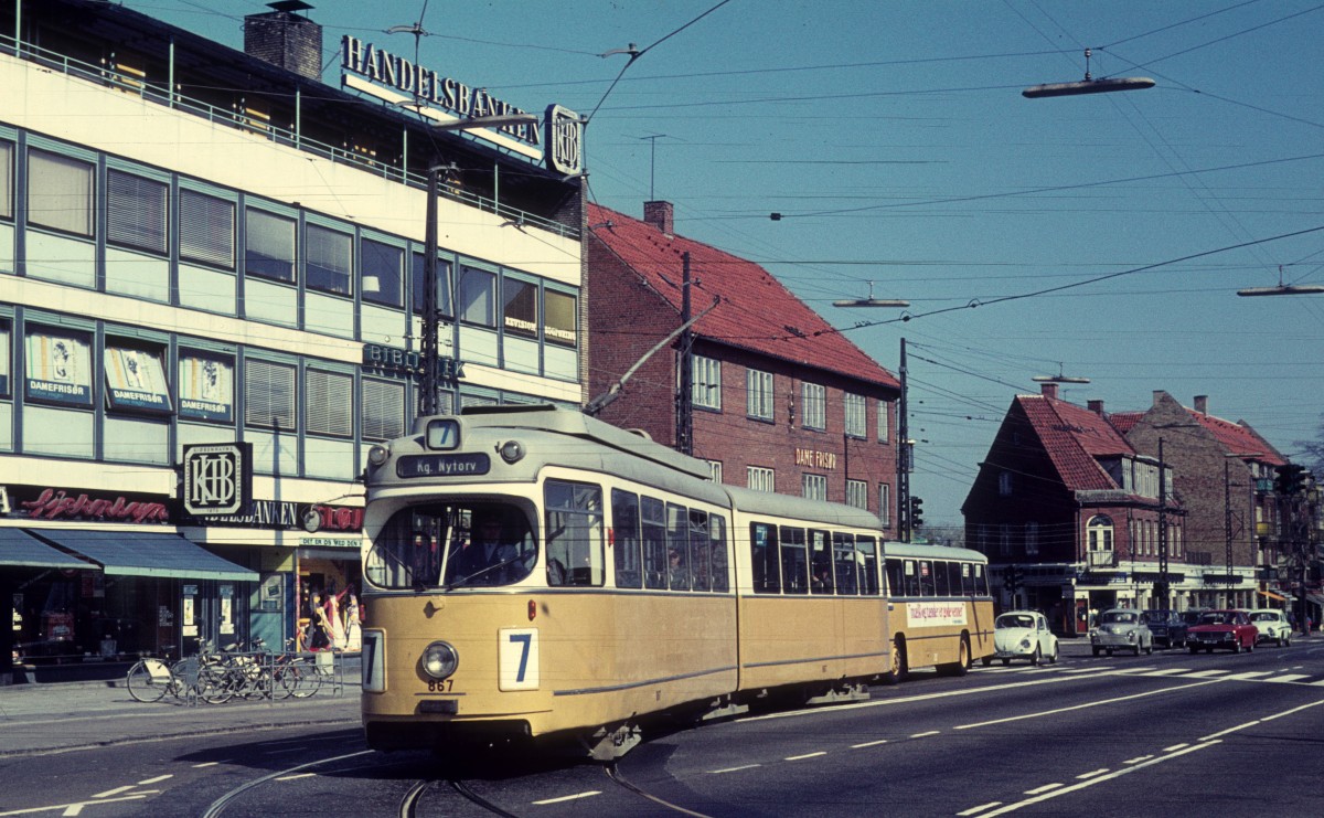 K�benhavn / Kopenhagen KS SL 5 (D�WAG-GT6 867) Husum, Frederikssundsvej / Islevhusvej am 24. April 1971.