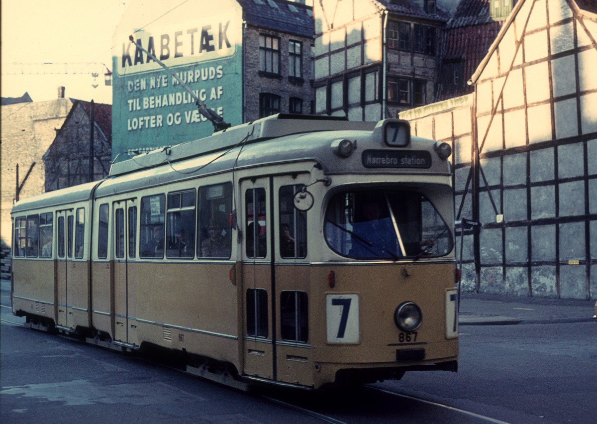 K�benhavn / Kopenhagen KS SL 7 (D�WAG-GT6 867) Ny �stergade am 24. April 1971.