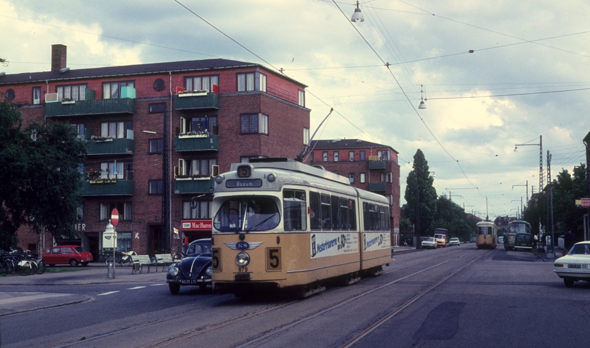 K�benhavn / Kopenhagen KS SL 5 (D�WAG-GT6 879) Backersvej / Italiensvej im Juni 1971.