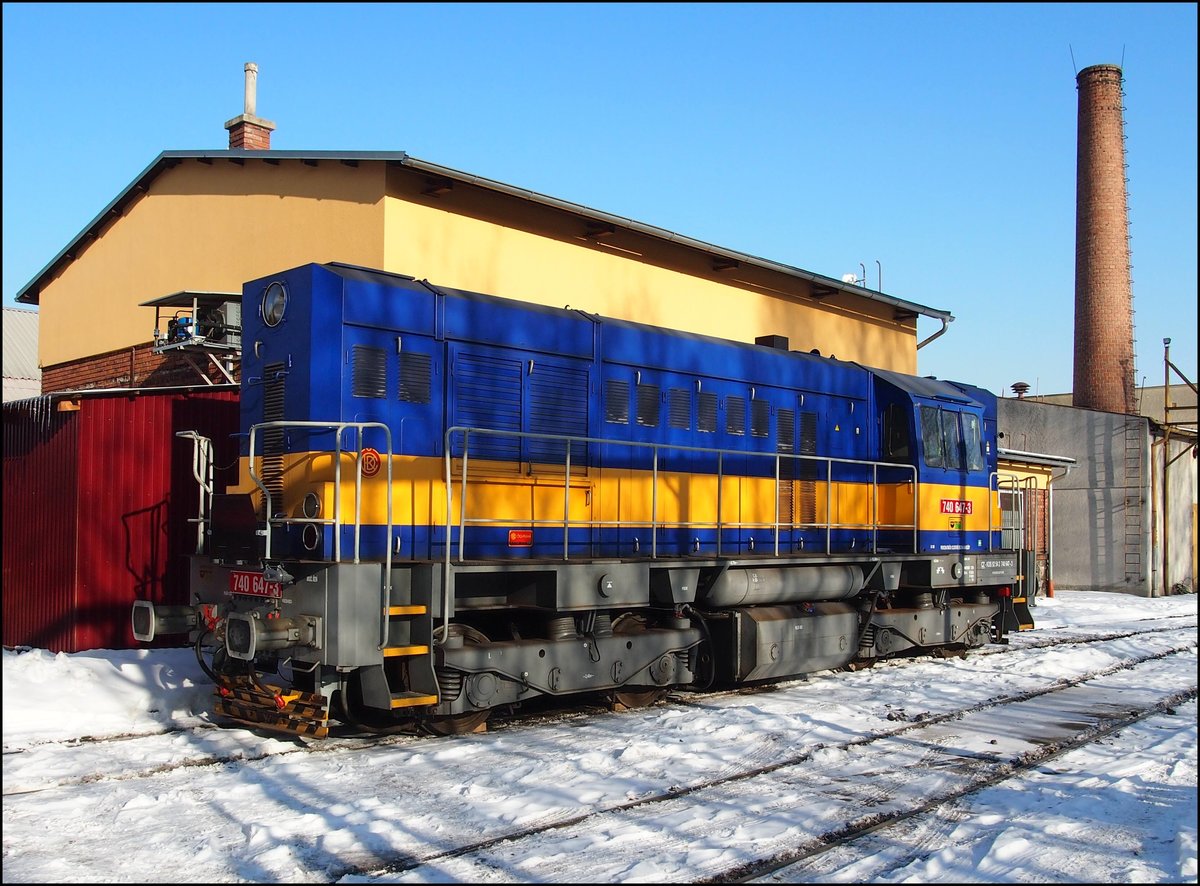 KDS 740 647-3 (Baujahre 1978)am 27.1.2017 in Kladno Lok-Werkstatt KDS.