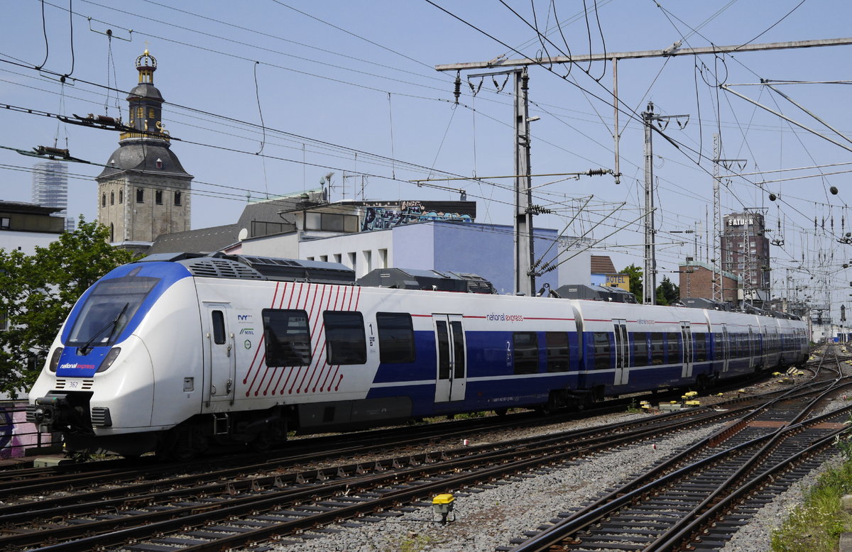 Kein Ersatzzug mehr: RB 48 Köln - Wuppertal, Köln Hbf ab 12.52 Uhr, verkehrt als  Hamster  362 (7.6.16).