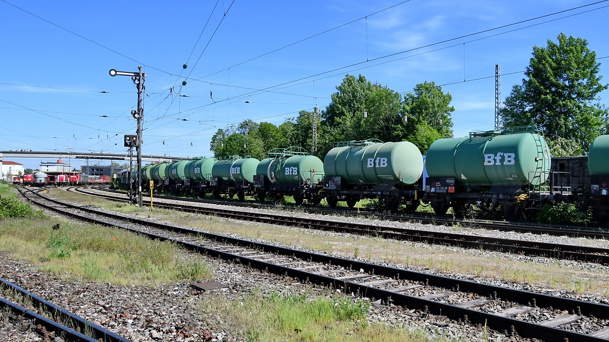 Kesselwagen Anfang Juni 2019 im Bayerischen Eisenbahnmuseum Nördlingen.