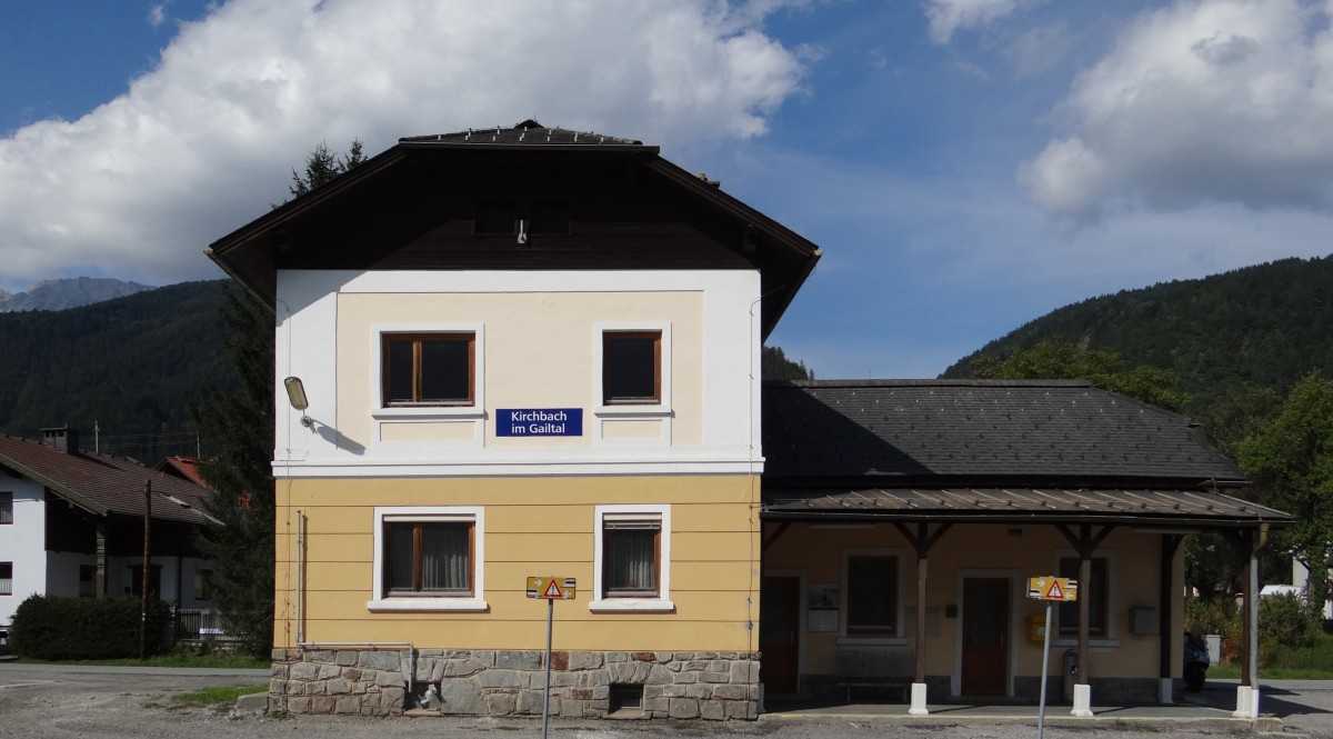 Kirchbach im Gailtal, Bahnhof im km 46,702, 622 m ü.A., (2015-09-11)