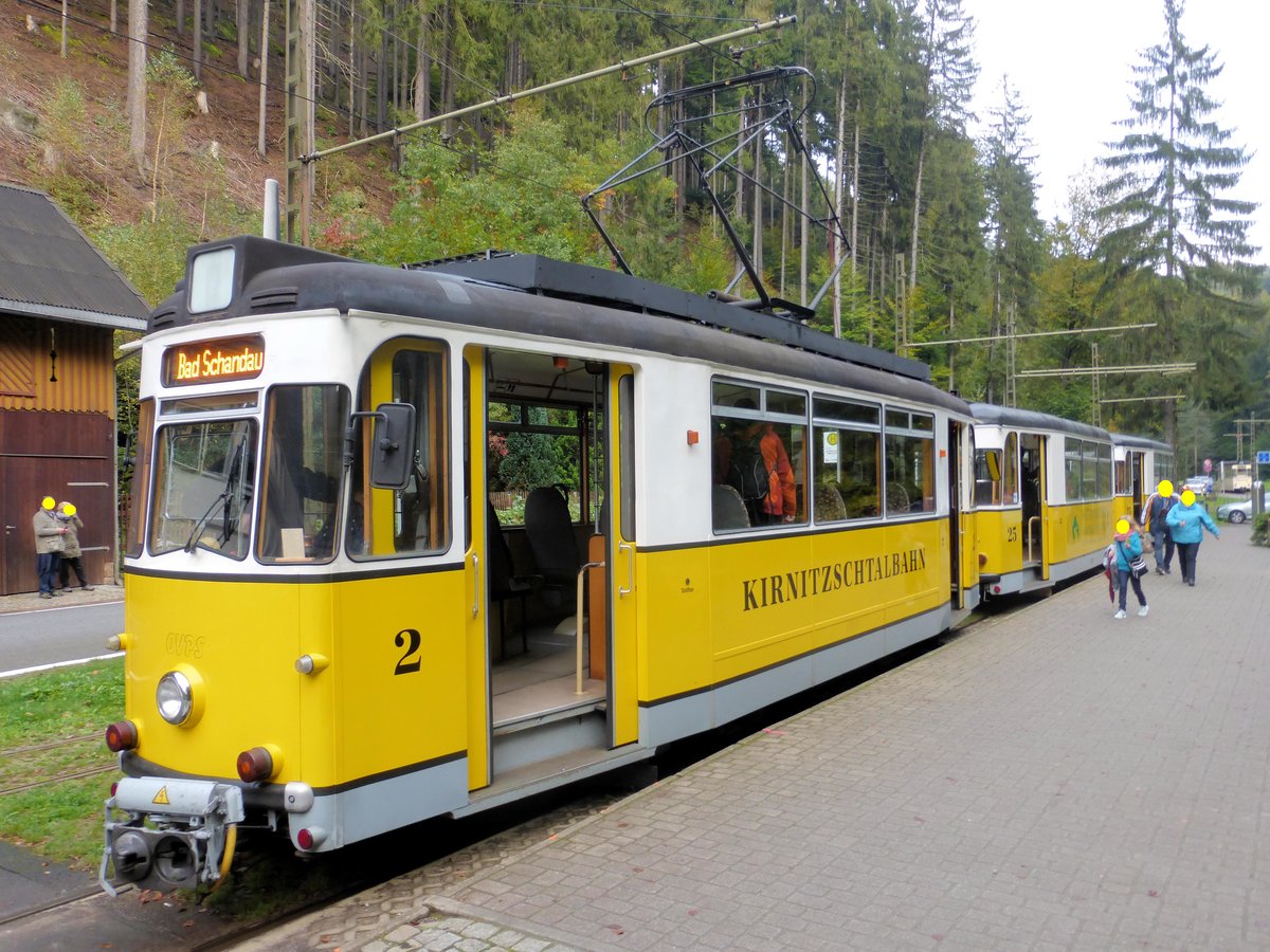Kirnitzschtalbahn Wagen 2 am 23.06.16 in Bad Schandau. Dieses Foto hat ein Freund von mir gemacht und ich darf es veröffentlichen.