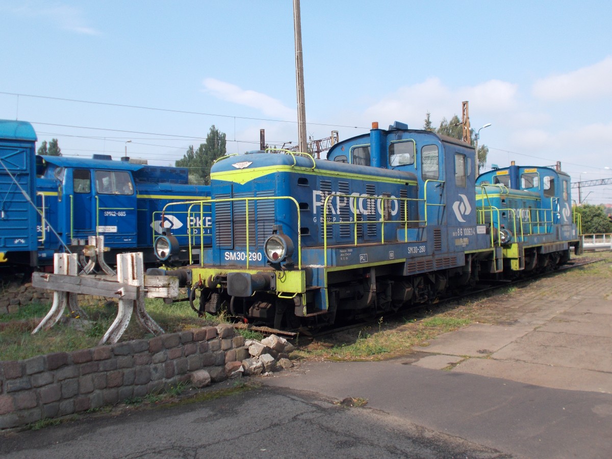 Kleindiesellok SM30-290 und SM30-298,am 16.August 2015,in Szczecin Port Centralny.