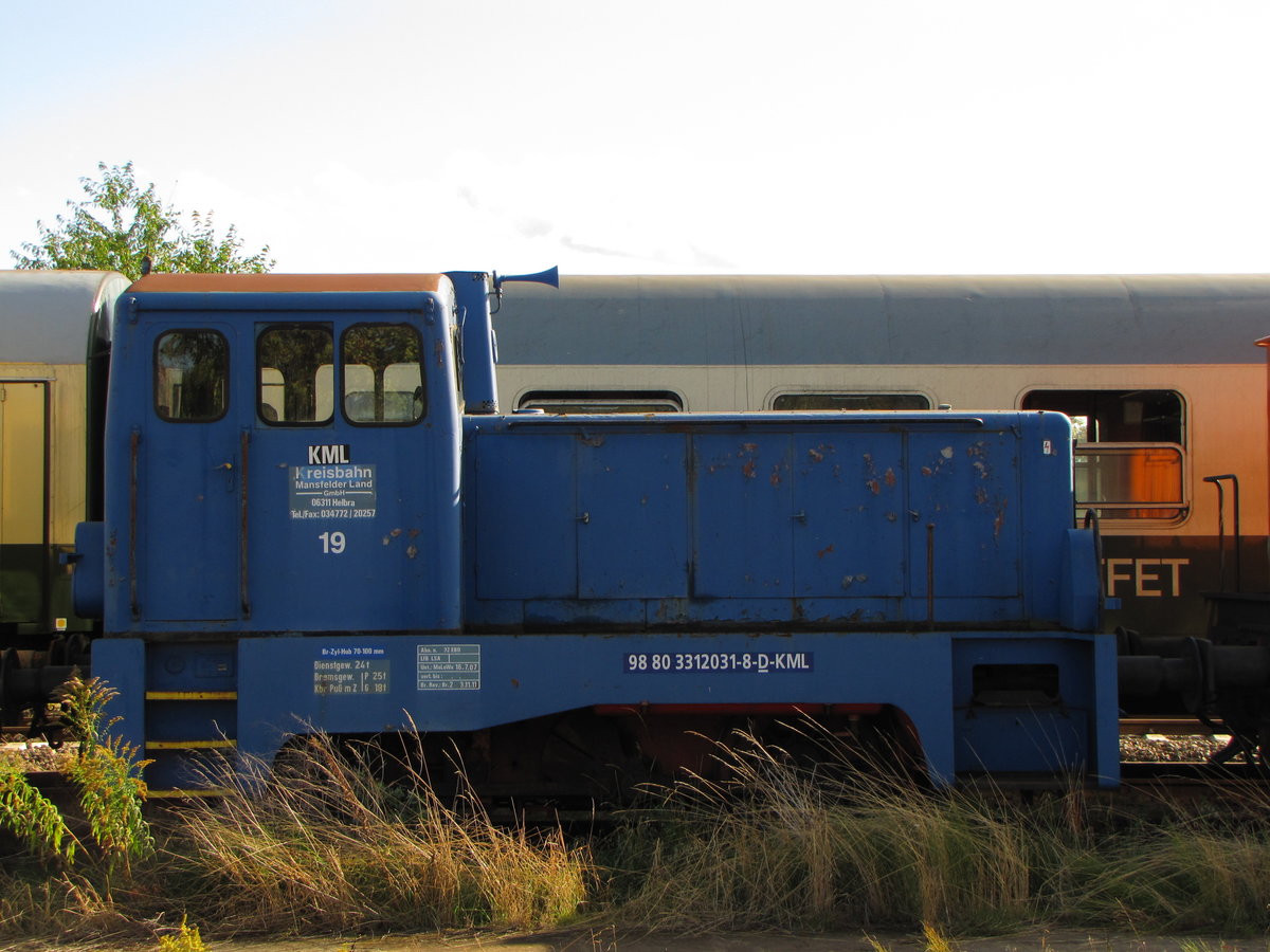 KML 312 031-8 am 02.10.2016 im Bf Klostermansfeld.