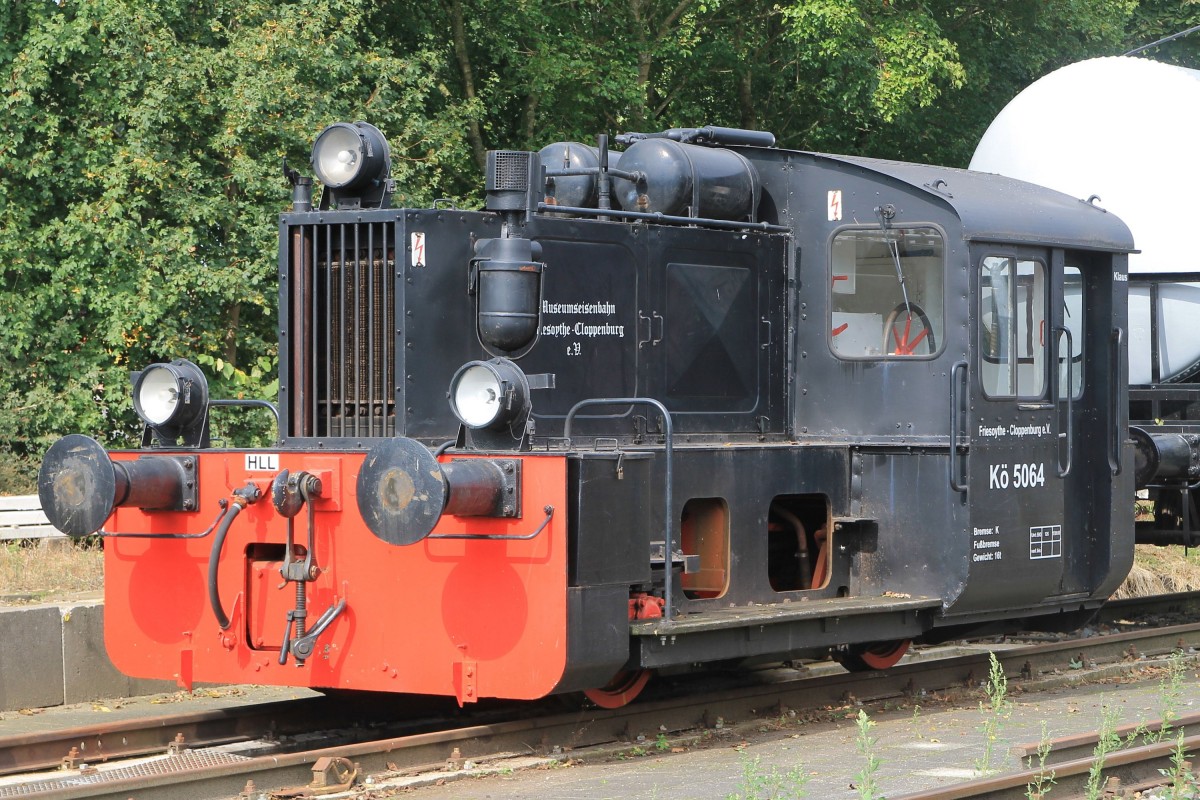 Kö 5064 (ehemalige DR 310 864, Deutz, Baujahr: 1943, Fabriksnummer: 46546) der Museumseisenbahn Friesoythe-Cloppenburg e.V. auf Bahnhof Bösel am 22-8-2014.