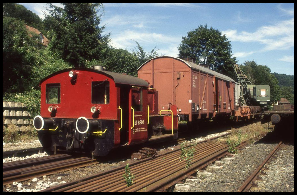 Köf 6204 am 1.9.1997 im Bahnhof Streitberg.
