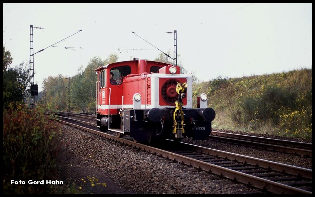 Köf III 334206 kurz vor dem Eilendorfer Tunnel am 25.10.1989 Rtg. Düren.