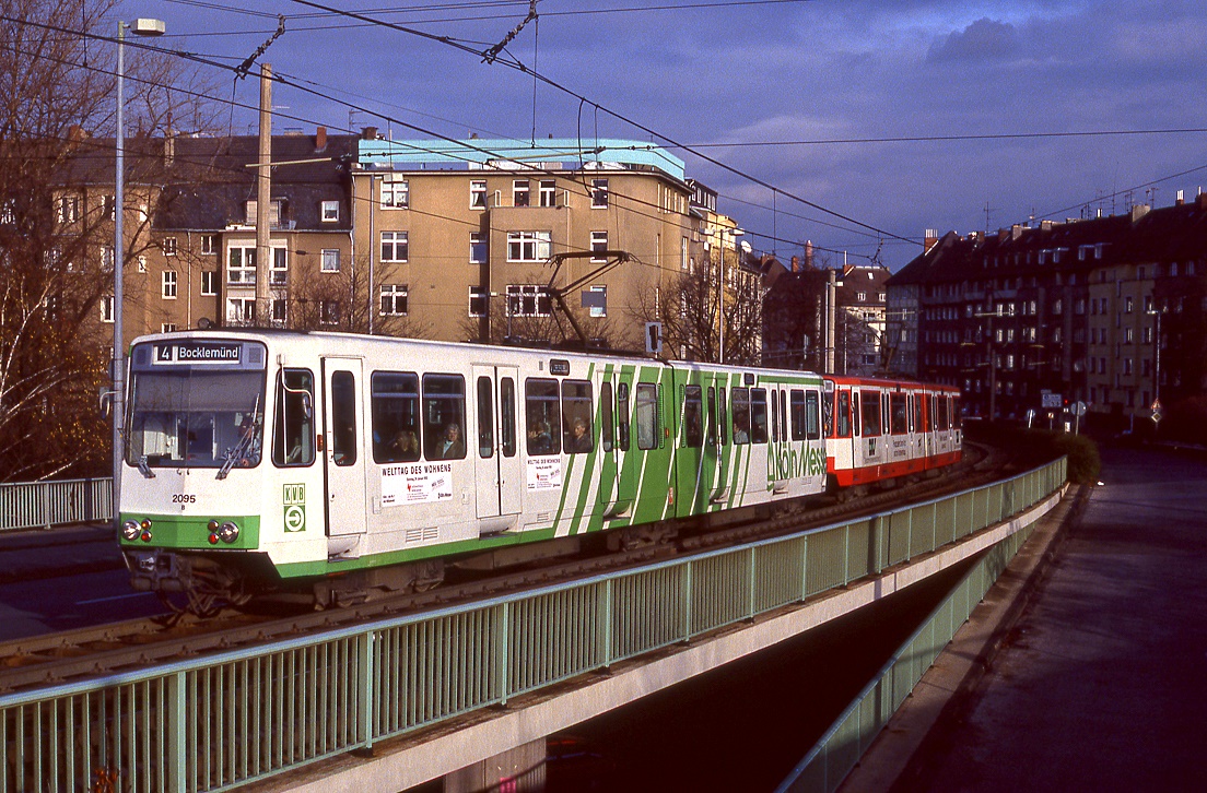 Köln 2095 + 2027, Severinsbrücke, 05.12.1992.