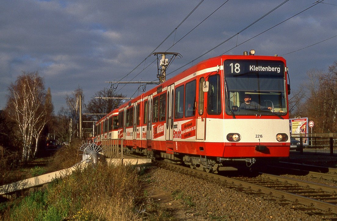 Köln 2216 + 2212, Neusser Straße, 13.12.1997.