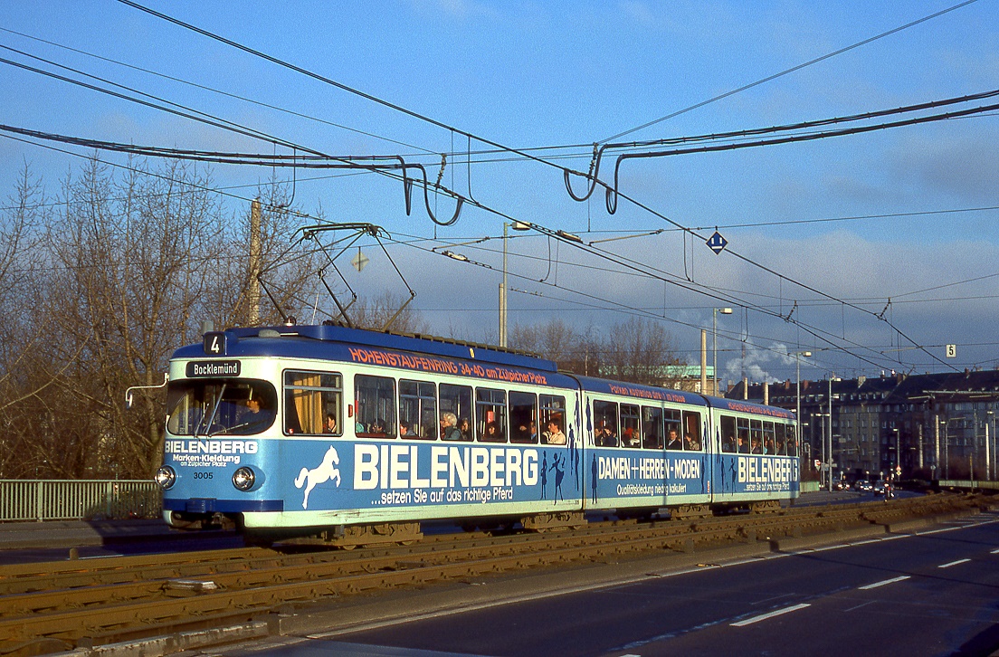 Köln 3005, Severinsbrücke, 09.01.1989.