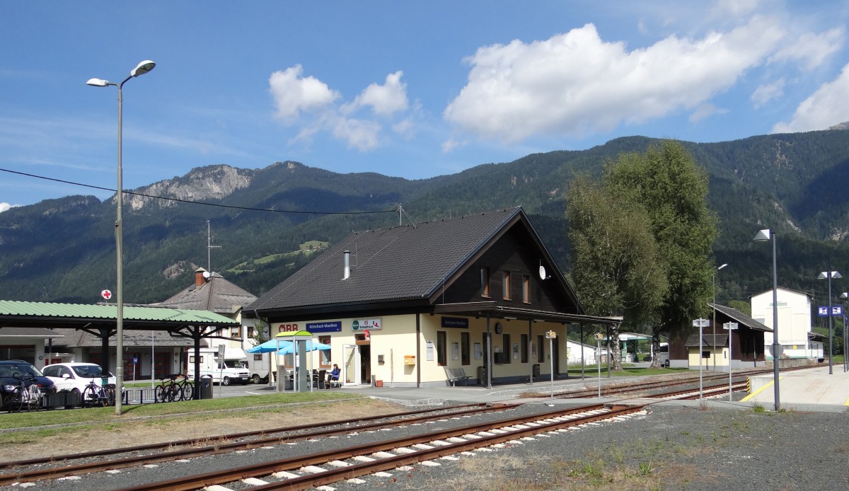 Kötschach-Mauthen, Endbahnhof der Gailtalbahn im km 61,714, 710 m ü.A., (2015-09-11)