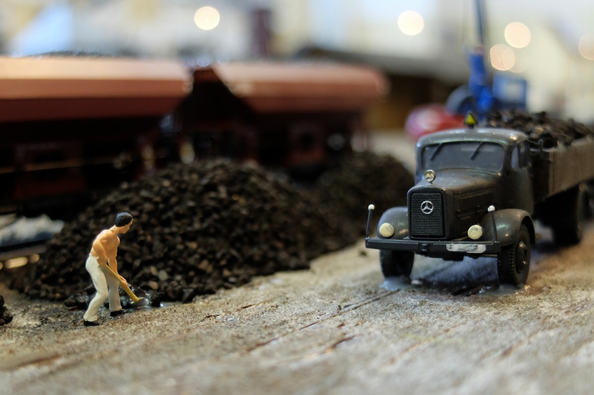 Kohleverladung in Tirschenreuth. (Bahnhofsmodell Tirschenreuth), 03.04.2015