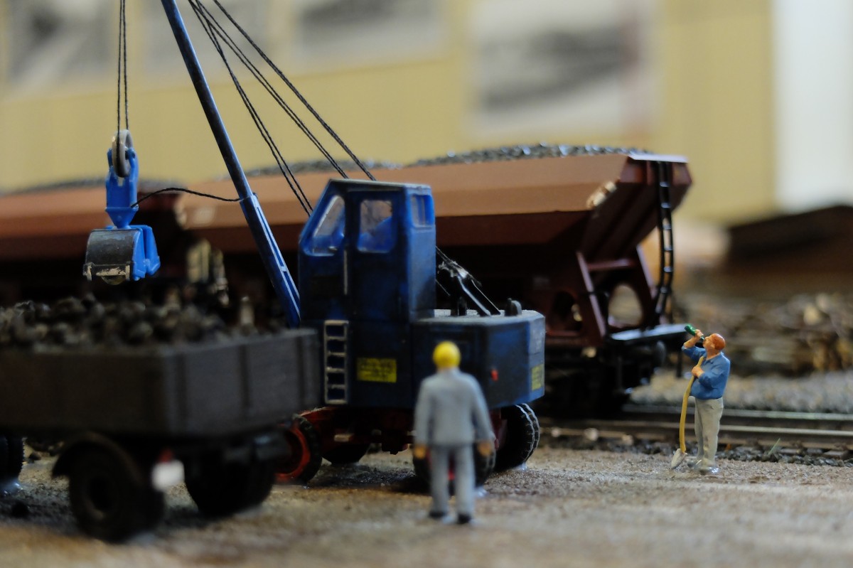 Kohleverladung in Tirschenreuth. (Bahnhofsmodell Tirschenreuth), 03.04.2015