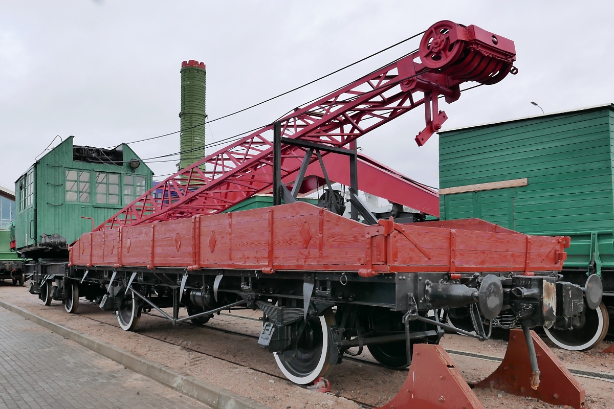 Kranwagen im Russischen Eisenbahnmuseum in St. Petersburg, 4.11.2017