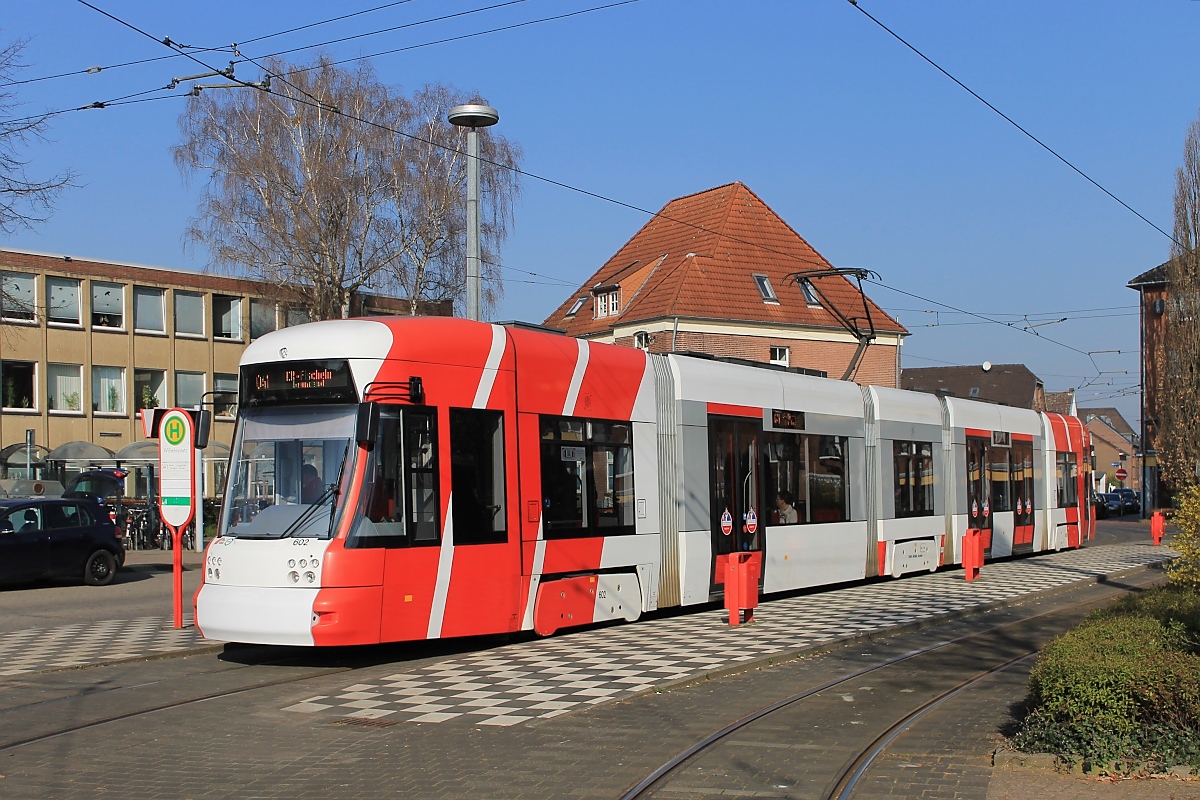 Krefelder Straßenbahn in St. Tönis am Wilhelmplatz, 13.3.14
