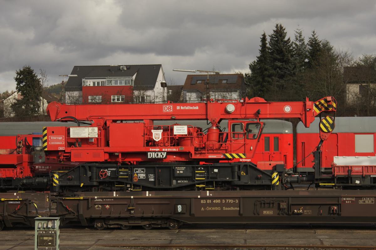 Krupp DB Schienenkran  Dicky  im Depot Fulda am 14.2.2014.