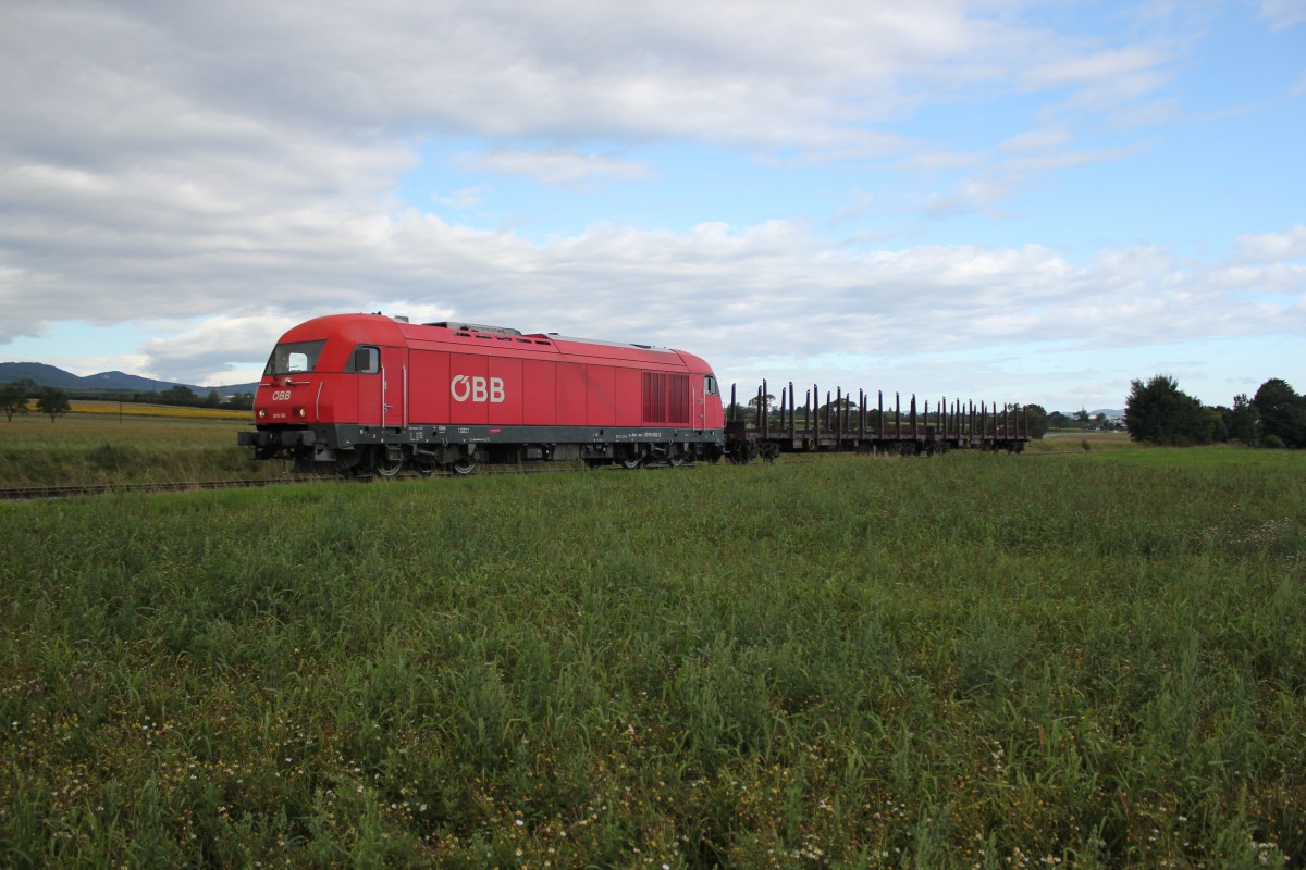Kurz vor der ehemaligen Haltestelle Neutal bei Km 31,3 war im Juli 2012 eine 2016 als Sammler unterwegs Richtung Oberloisdorf.