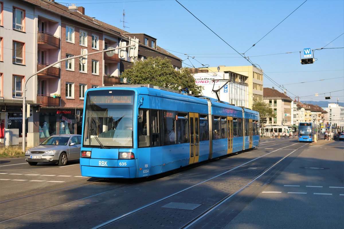 KVG 8NGTW Wagen 635 als Linie 3 am 24.07.19 in Kassel 