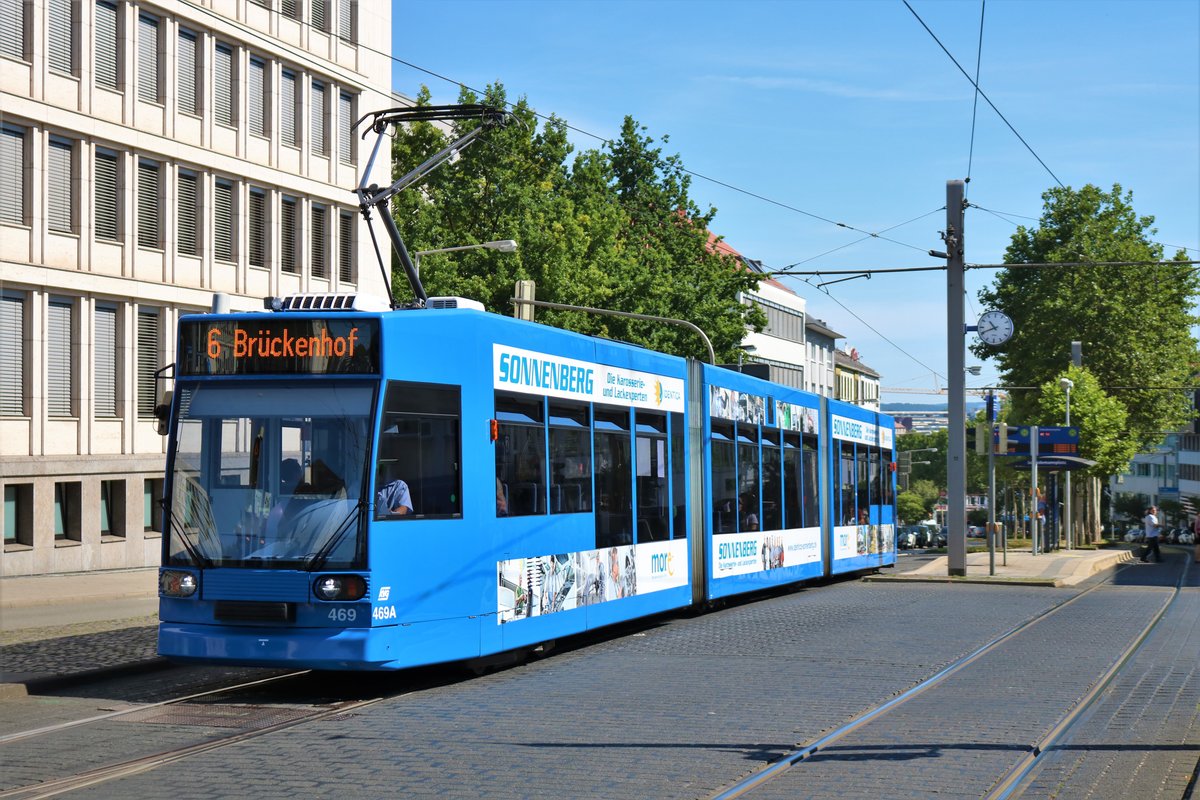 KVG NGT6C Wagen 469 als Linie 6 am 24.07.19 in Kassel