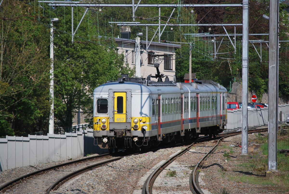 L-Zug nach Aachen Hbf trifft am 7. Mai im Bhf Spa ein.