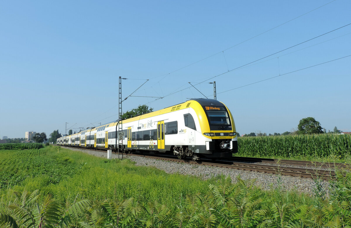 Lahr/Schwarzwald - 23. Juli 2021 : Desiro HC 1462 011 am RE 17010 von Basel nach Offenburg.