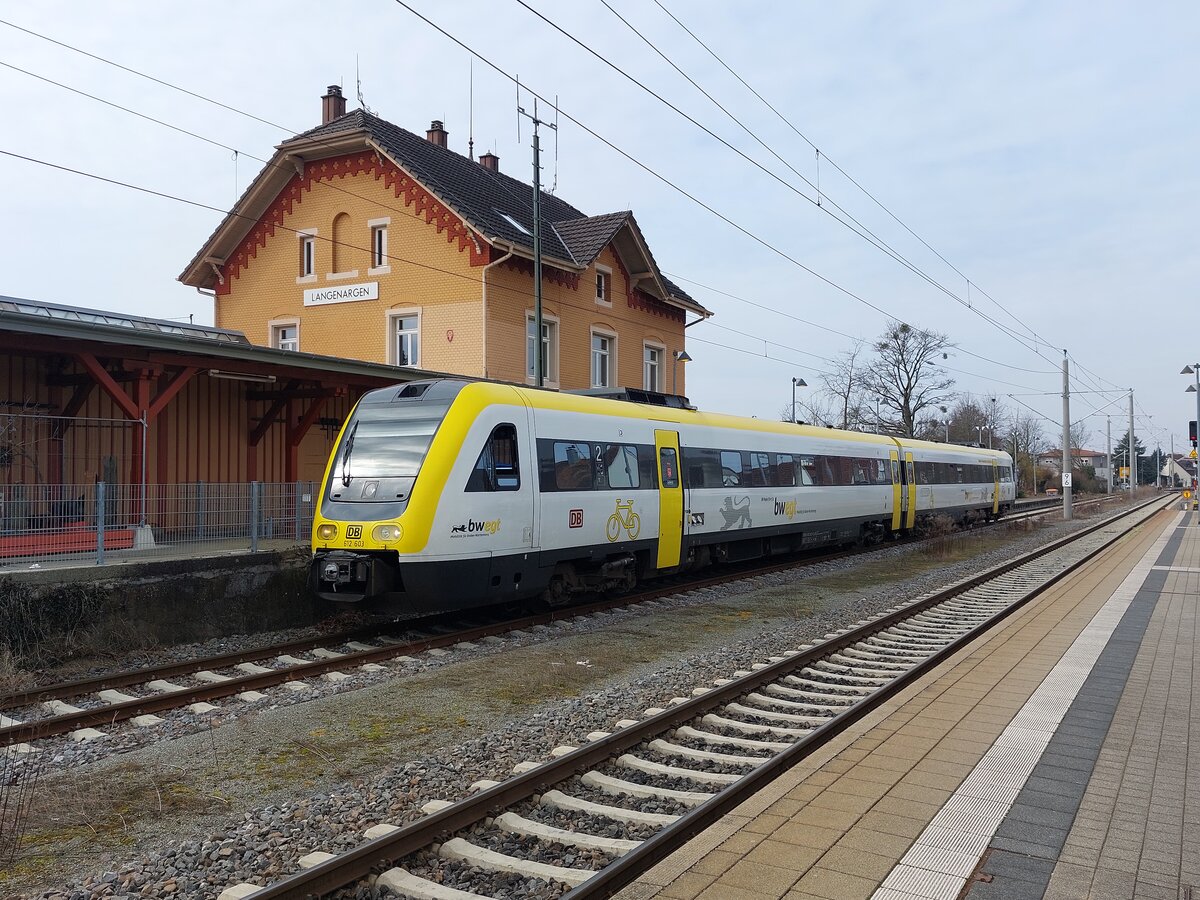 Langenargen am 02.03.2022 mit 612 103 in Richtung Lindau