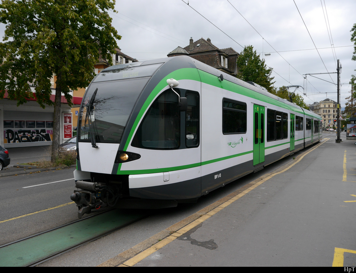 LEB - Triebwagen RBe 4/8 43 unterwegs in Lausanne am 06.09.2020