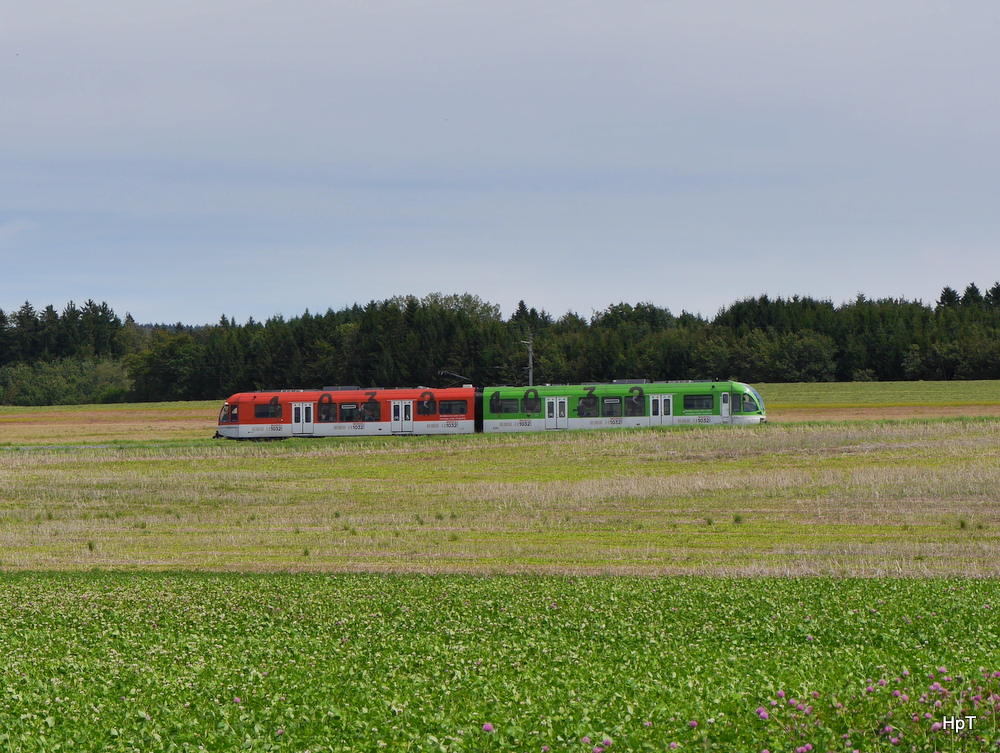 LEB - Triebwagen RBe 4/8 41 unterwegs bei Fey am 17.08.2014