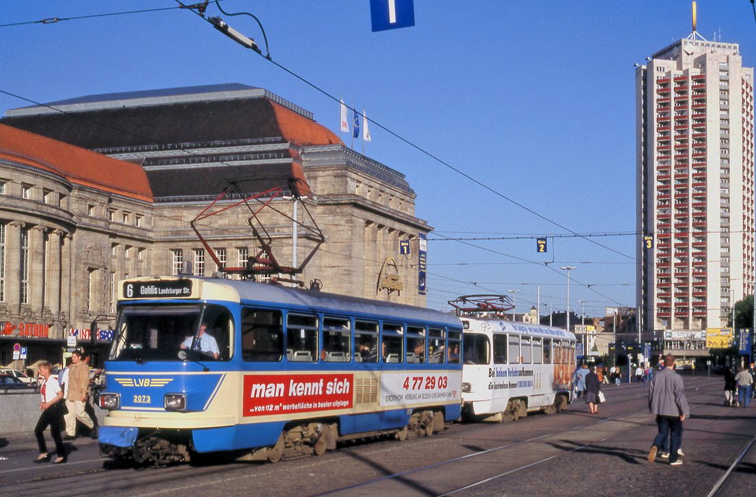 Leipzig 2073 + 2074, Willy Brandt Platz, 30.04.1999.