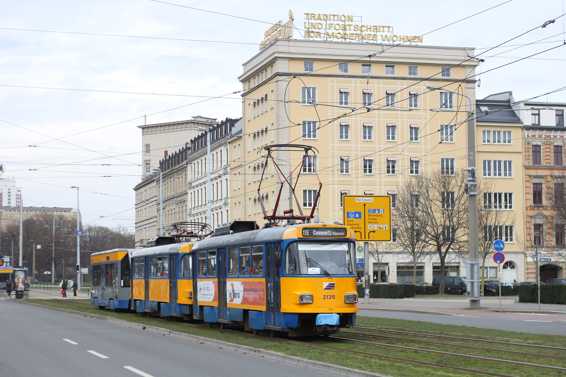 Leipziger Verkehrsbetriebe 2135 + ???? + ???? // Leipzig // 5. März 2016