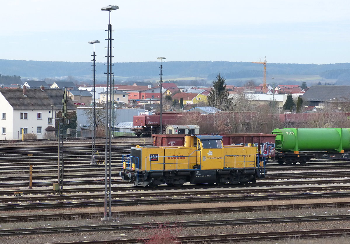 Leonard Weiss 214 008 rangiert am 24.02.2019 im Bahnhof Schwandorf