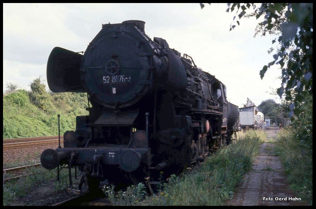 Letzte Dampflok im BW Eilsleben war am 16.9.1990 die bereits z gestellte 528076-3.
