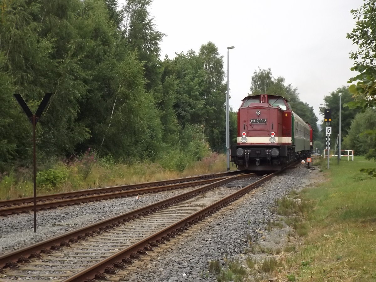 letzter Schnappschuss richtung Pockau Schublok 114703 am 6.7.2018