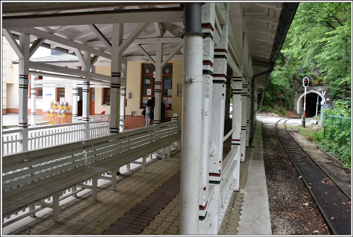 Lillafüredi Állami Erdei Vasút (LÁEV).Bahnhof in Lillafüred.(13.06.2018)