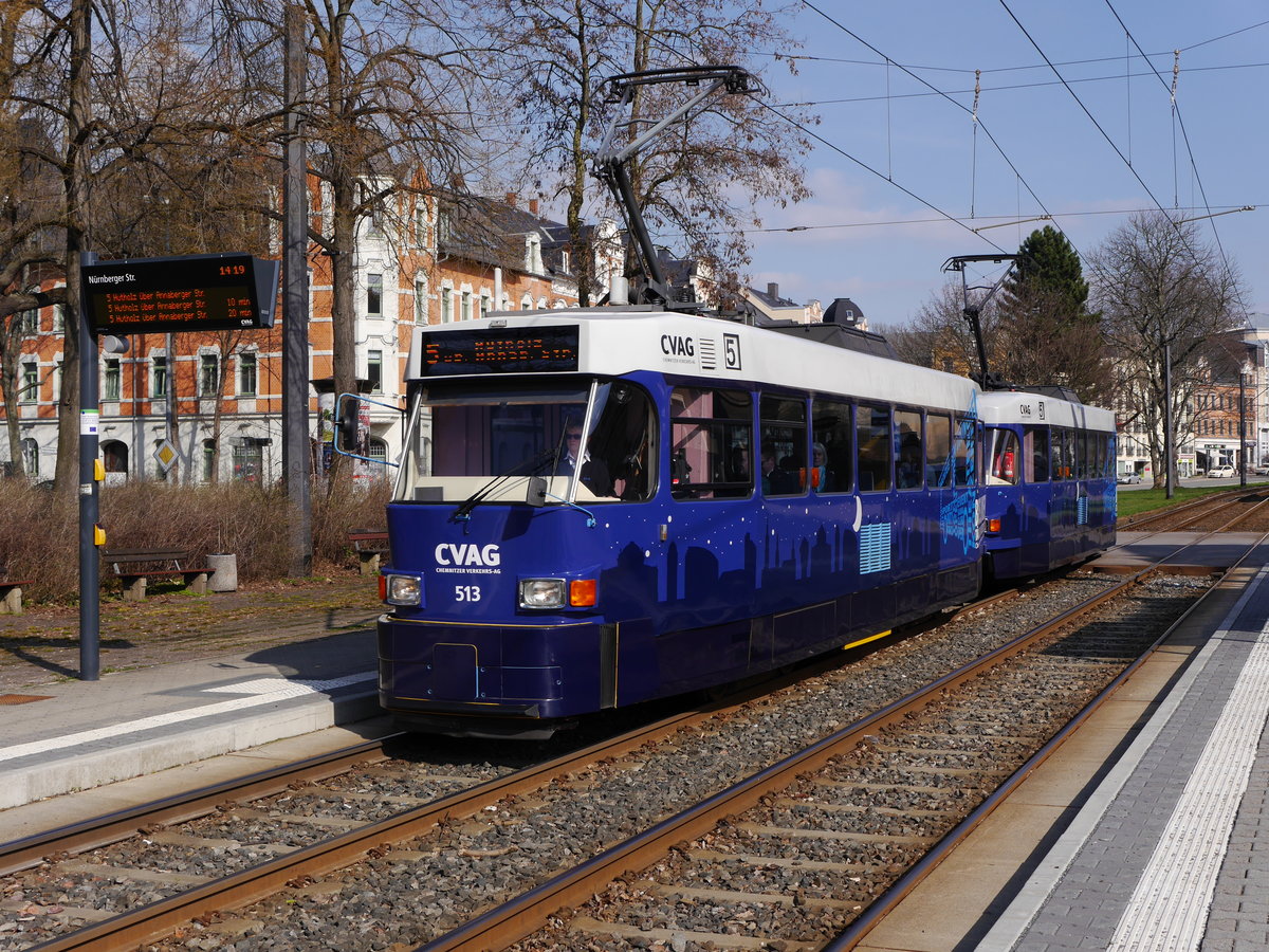 Linie 5 Gablenz - Hutholz, Hst. Nürnberger Str., 24.03.17