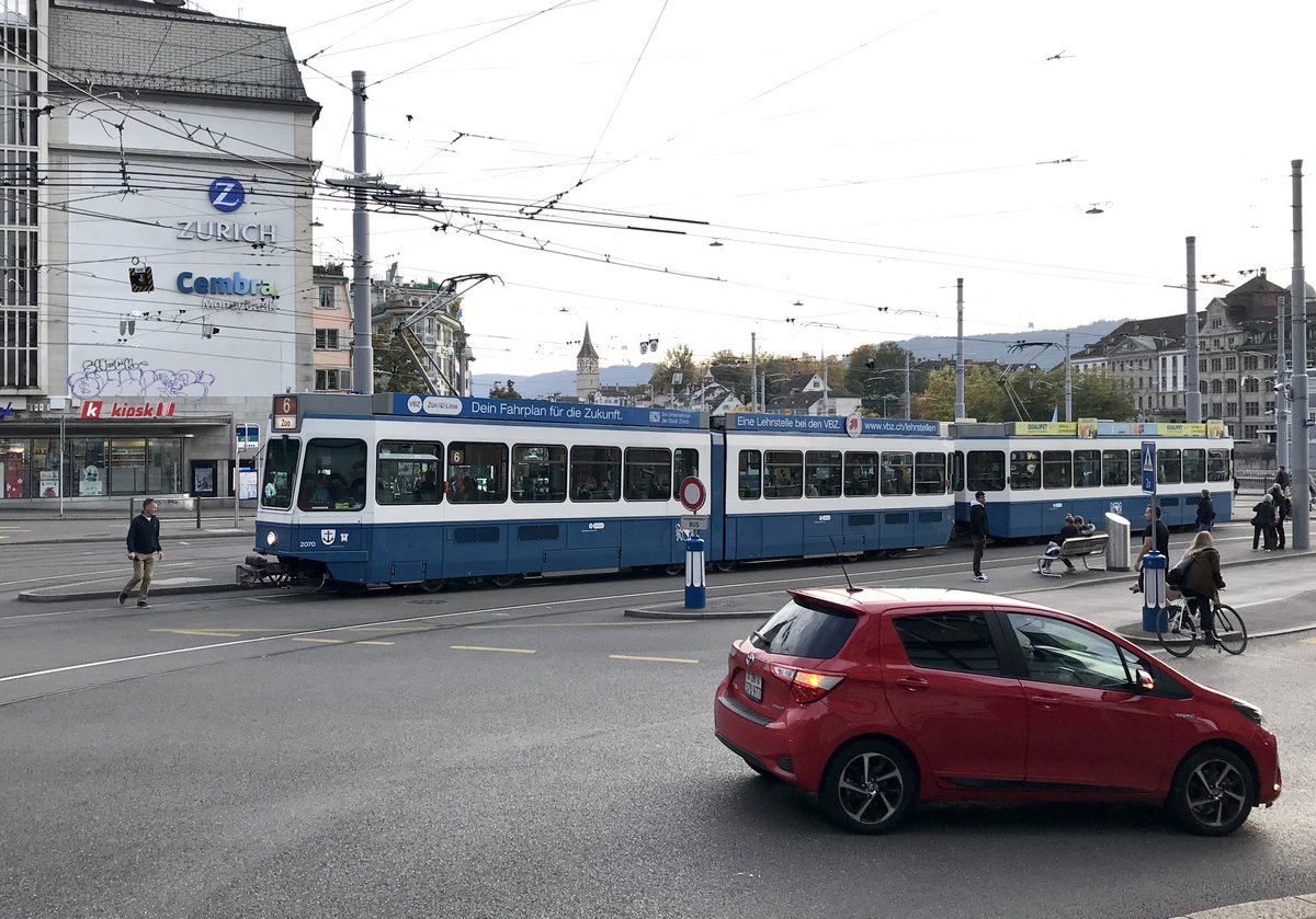 Linie 6 2070 „Aussersihl + Hard“ am Central. Datum: 5. 10. 2020