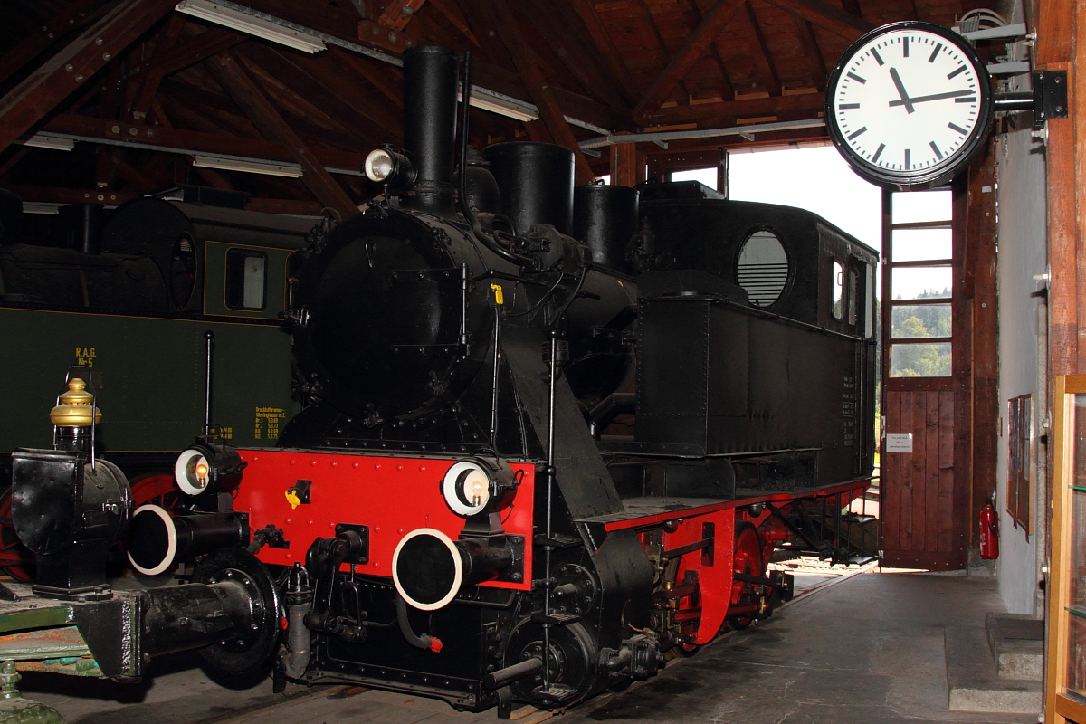 LLK Dampflok 5478  Osser  im Localbahnmuseum Bayerisch Eisenstein am 18.08.2016. Die Cn2t-Lok wurde 1922 bei J.A. Maffei gebaut.