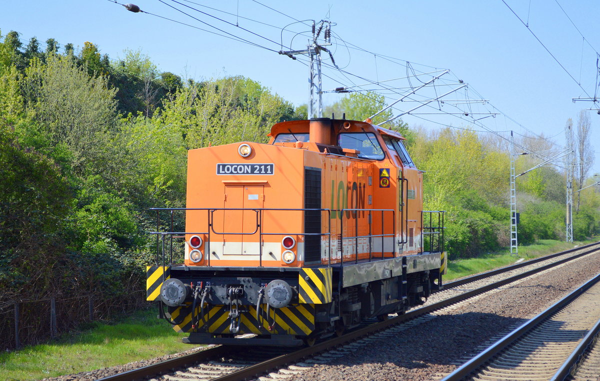 LOCON 211 (92 80 1293 502-1 D-LOCON) Richtung Bf. Berlin-Lichtenberg am 16.04.19 Bf. Berlin-Hohenschönhausen.