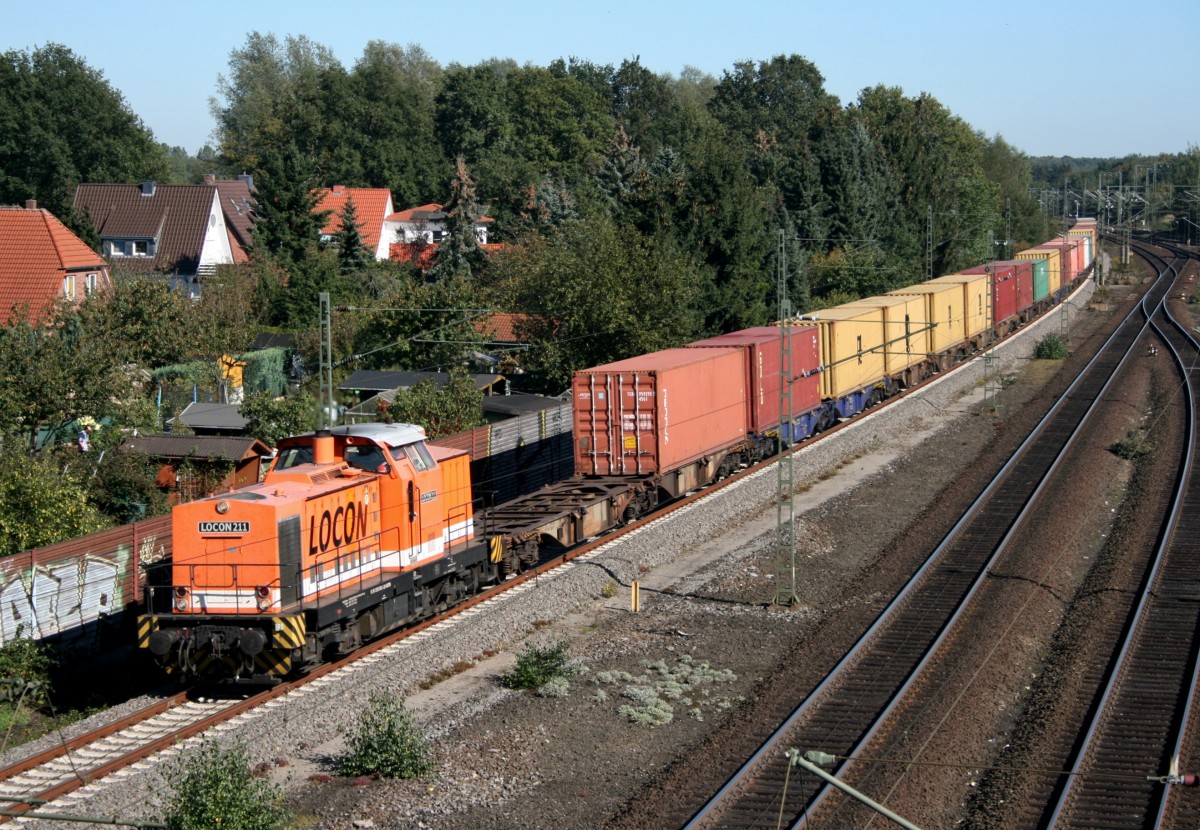 LOCON 211 mit DGS 95167 (Hamburg-Waltershof–Bremerhaven Kaiserhafen) am 30.09.2011 in Rotenburg (Wmme)